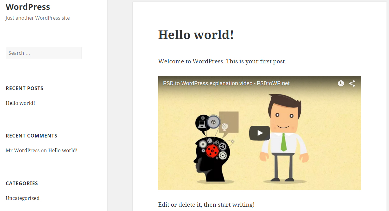 Publish a embed video shortcode in WordPress
