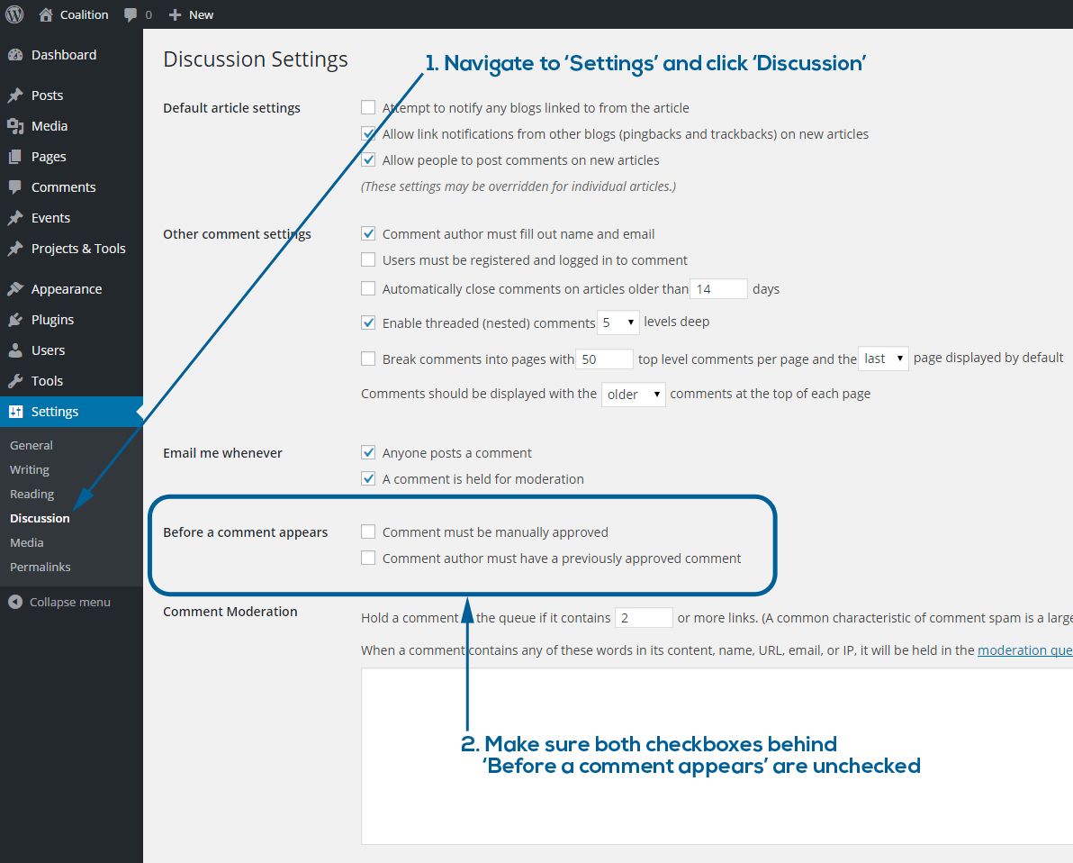 approve comments automatically in WordPress