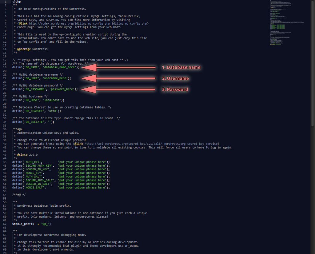 Configure WordPress Database